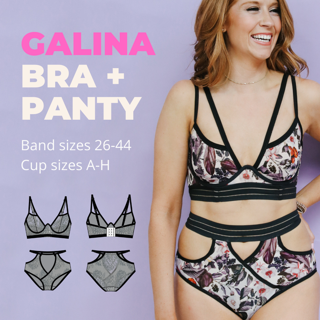 Valentines Day Sew Along Bundle Version 2 Jasmine Bra, Claudia Panties, and  FREE Cora Garter Suspenders PDF Sewing Pattern 