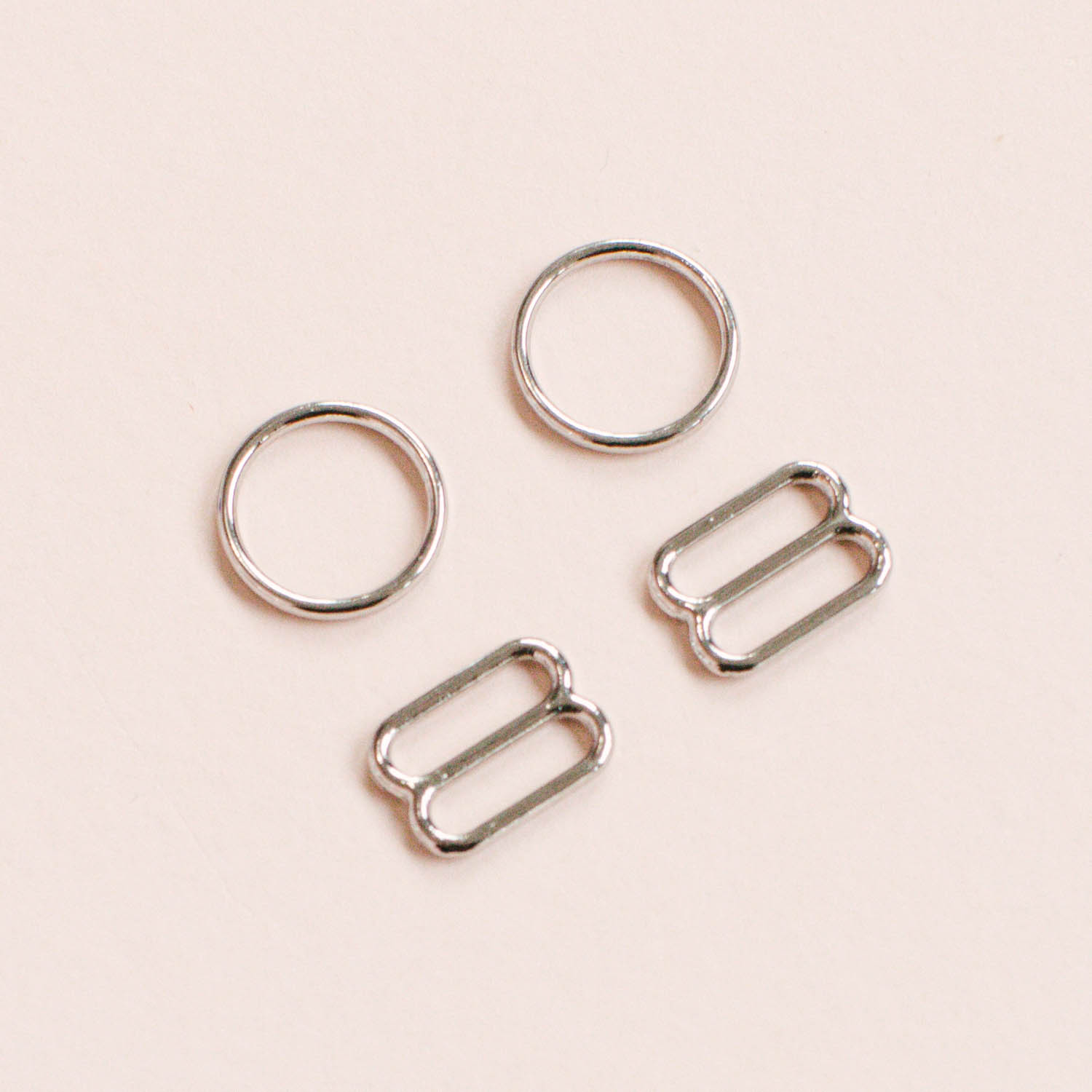Bra Making Supplies by Madalynne Intiamtes: Silver Ring + Slider Set