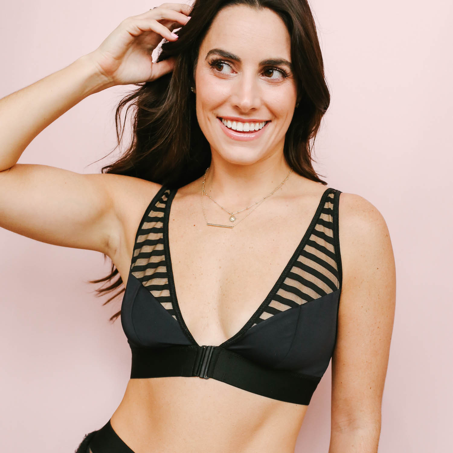 black bralette for under mesh top