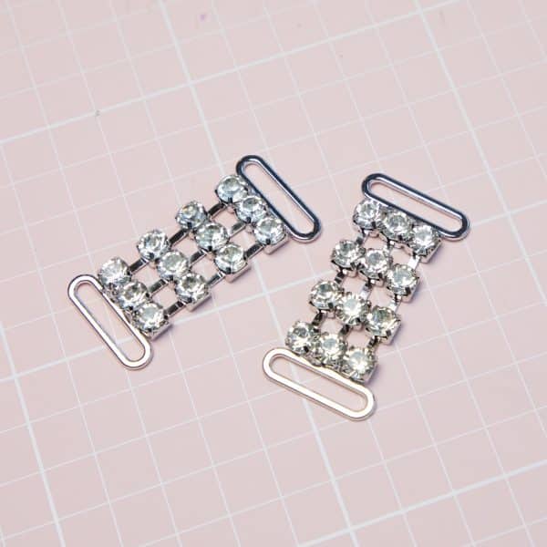 1 Pair Rhinestone Slider Connectors