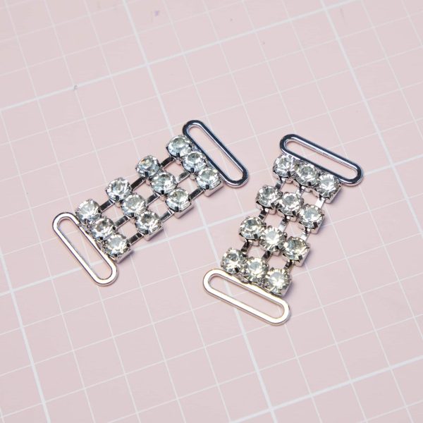 1 Pair Rhinestone Slider Connectors