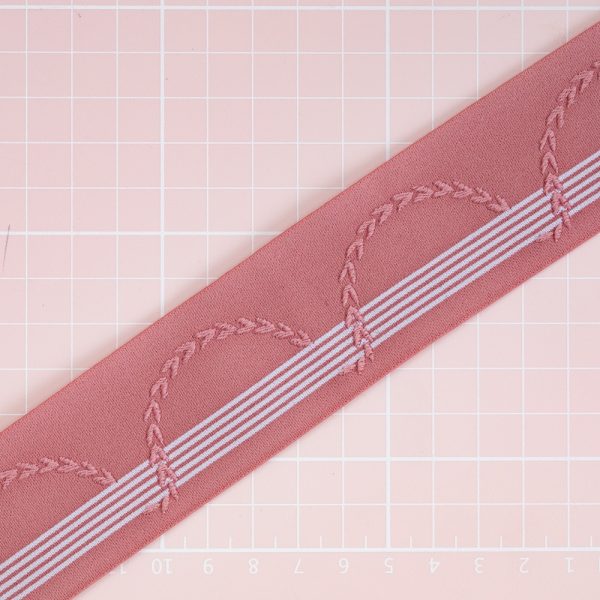1 YD Dusty Rose Decorative Wide Elastic Band