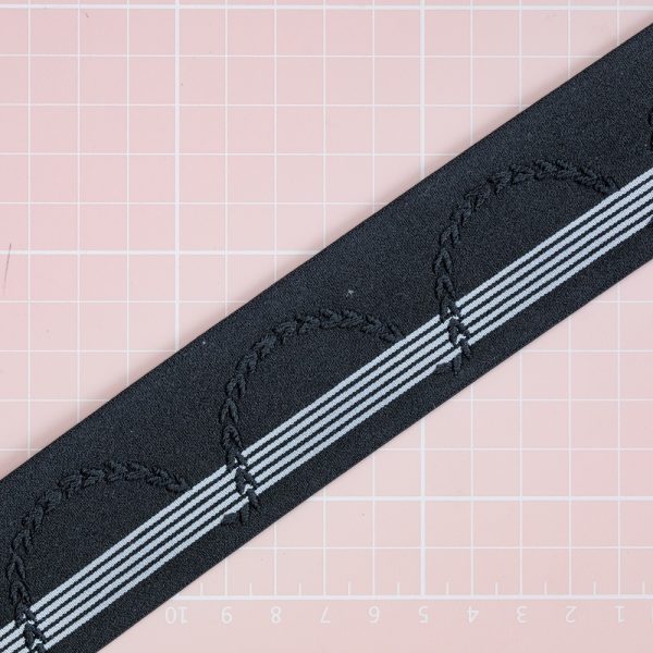 1 YD Black Decorative Wide Elastic Band