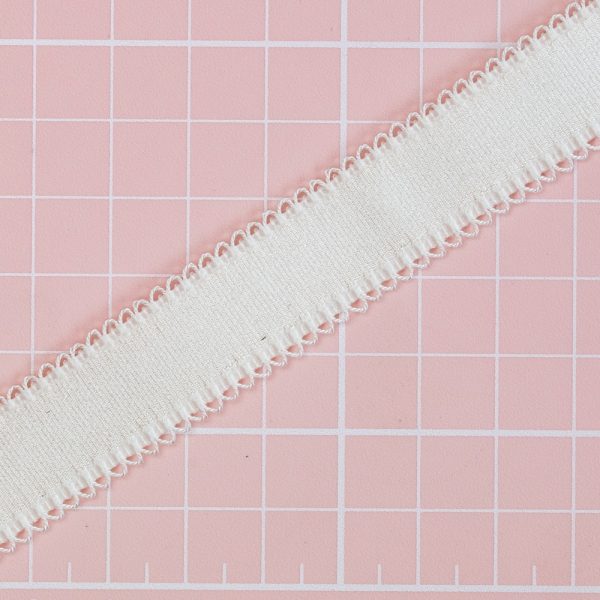 1 YD 3/4" (18mm) Off White Picot Shiny Shoulder Strap Bra Making Elastic