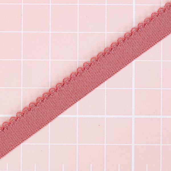 1 YD ⅜" (11mm) Dusty Rose Picot Plush Elastic