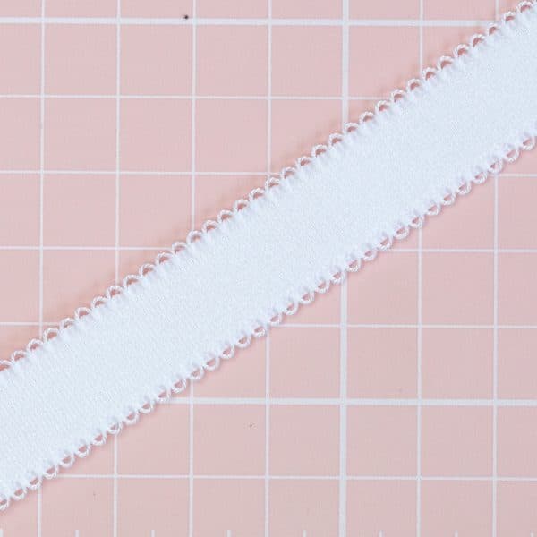 1 YD 3/4" (18mm) White Dyeable Picot Shiny Shoulder Strap Bra Making Elastic