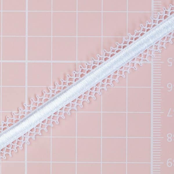 1 YD 1/4" (8mm) White Dyeable Decorative Strap Elastic