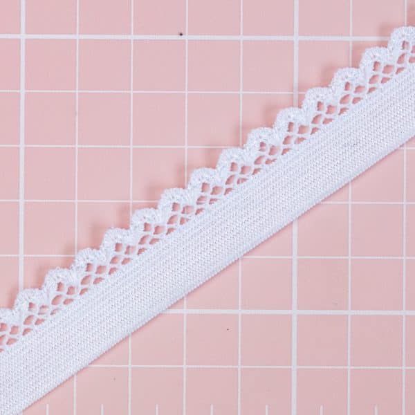 1 YD 3/8" (11 MM) White Dyeable Decorative Panty Elastic