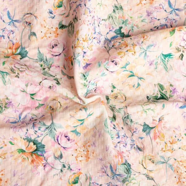 1/2 YD Textured Floral Watercolor Lycra