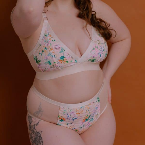 Barker Ready Made Custom Panty: Off White Floral