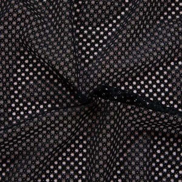 ½ YD Black Open Mesh Stretch Fabric
