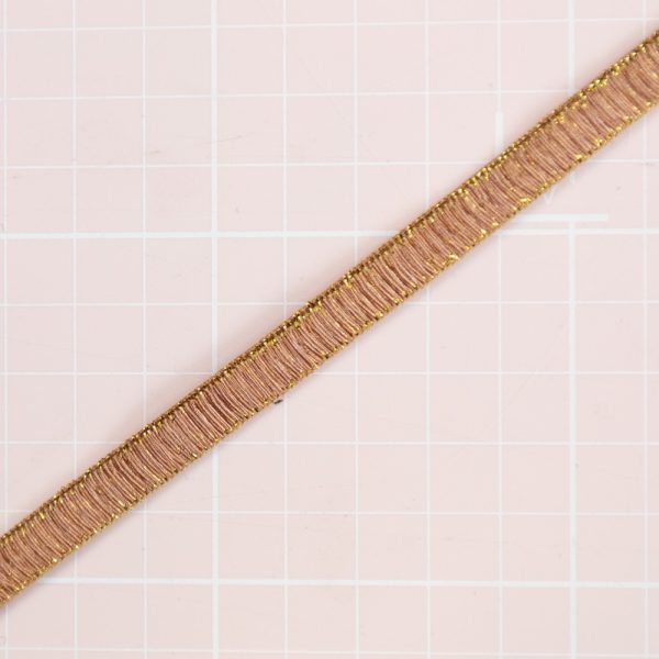 1 YD (8MM) Mocha Mousse + Gold Narrow Elastic