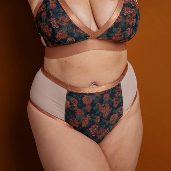 Barker Ready Made Custom Panty: Navy Blue Floral