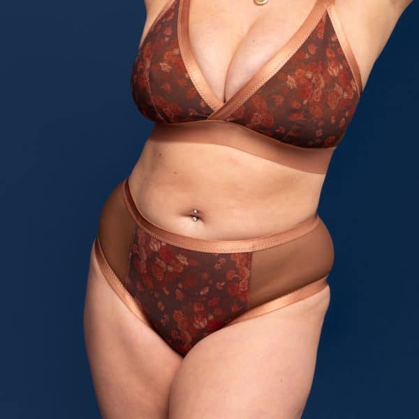 Barker Ready Made Custom Panty: Mocha Mousse Floral