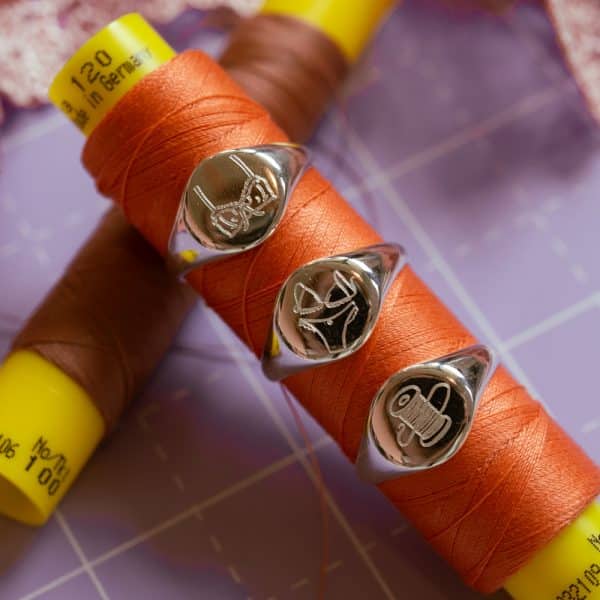 Bra Making Doodle Signet Ring