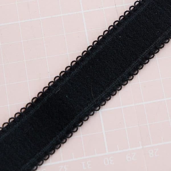 1 YD 1" (25mm) Black Picot Plush Shoulder Strap Bra Making Elastic