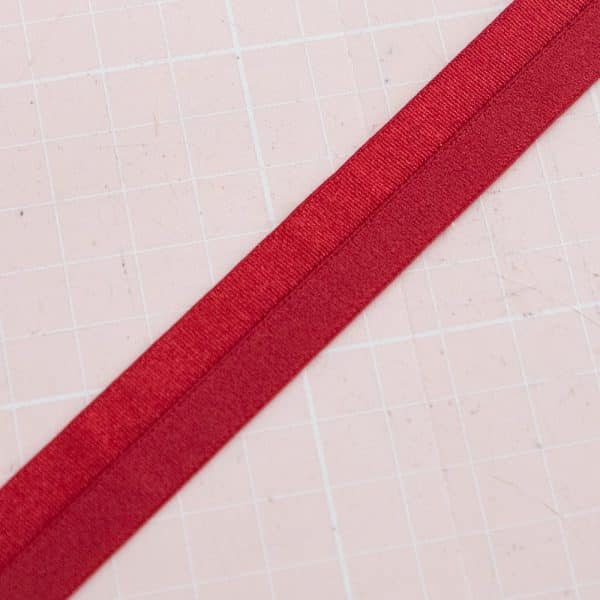 1 YD 3/8" (11mm) Rouge Red Fold Over Bra Making Elastic