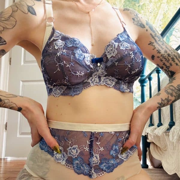 Fiona Underwire Bra + Panty DIY Kit: Navy Blue