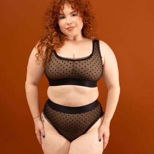Tonika Bra + Panty DIY Kit: Black Flocked Mesh