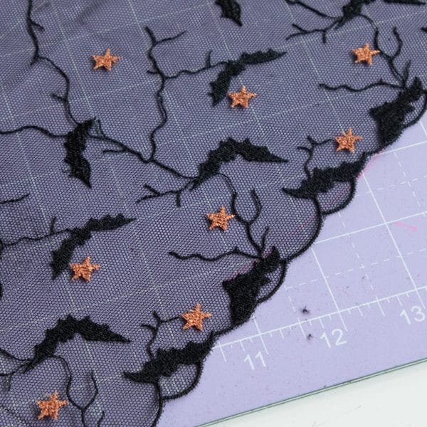 1 YD Batty Night Embroidered Lace